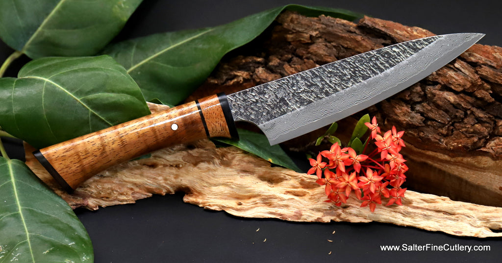 155mm all-purpose small chef knife with decorative handle handmade by SalterFineCutlery