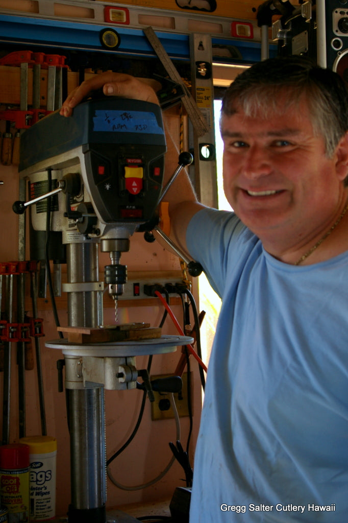 Gregg Salter of Salter Fine Cutlery in his workshop