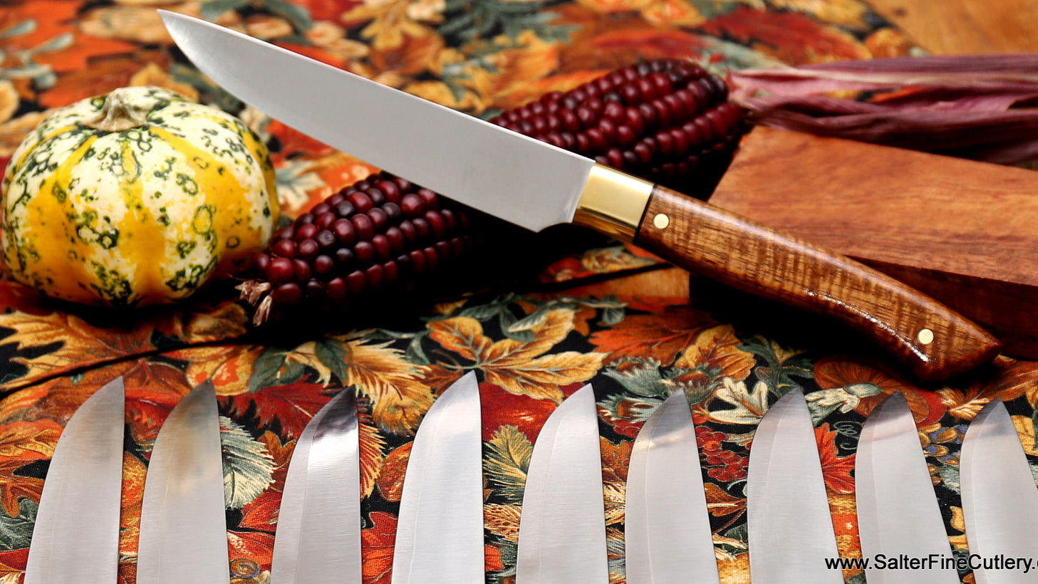 Hand-forged stainless steel blades in our Original Salter Classic design with handcrafted handles in a wide variety of choices by SalterFineCutlery