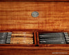 Beautiful handmade hammered stainless damascus steak knife set with Hawaiian koa wood handles and box by SalterFineCutlery custom  tableware