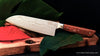 170mm santoku and all-purpose kitchen knife with Japanese damascus stainless steel blade and Hawaiian koa wood handle by SalterFineCutlery