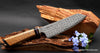 180mm bunka Charybdis design pattern with patrioti BB-63 reclaimed teak handle by Salter Fine Cutlery