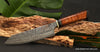 180mm bunka knife luxury hand-forged R2 stainless steel blade with extra decorative curly koa wood handle handcrafted in Hawaii by SalterFineCutlery