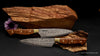 2 hand-forged steak knives part of 4 piece set Cattleman's whirlpool damascus series by SalterFineCutlery