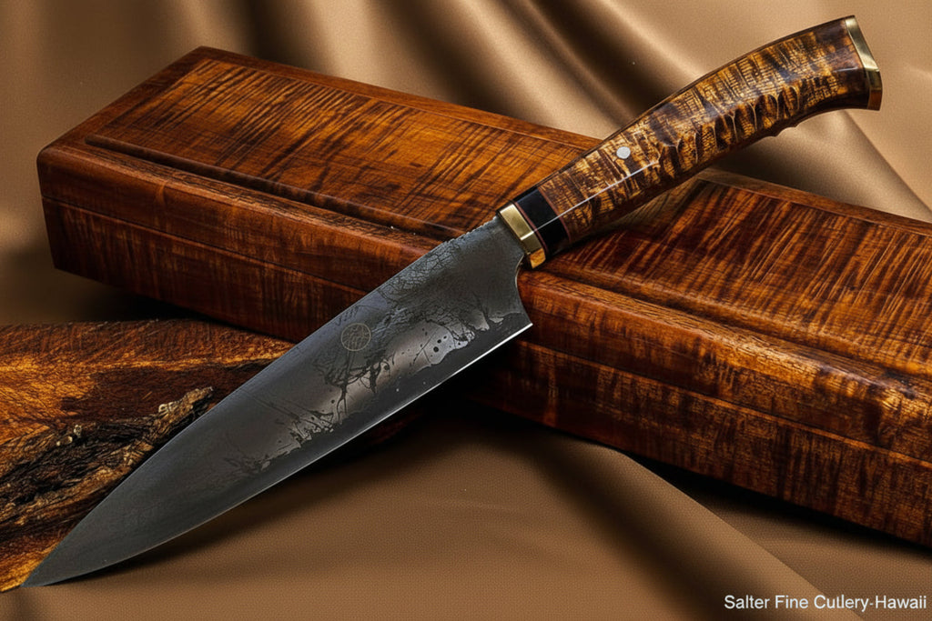 Collectible knife as seen in The Robb Report article and called The King Blade  handmade piece from SalterFineCutlery