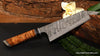 210mm Heavy duty Kitchen knife with curly koa wood handle by SalterFineCutlery of Hawaii