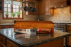 210mm artist-series collectible chef knife in front of presentation box handcrafted by SalterFineCutlery