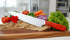 Kitchen knife with eight inch blade handmade stainless steel with lava theme handle from Hawaii by SalterFineCutlery