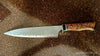 240mm chef knife with 5-inch handle Hand-forged Japanese V6SuperPro carbon steel damascus pattern and decorative handcrafted handle by SalterFineCutlery