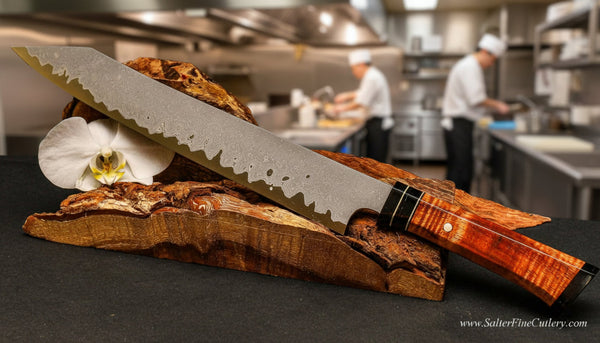 270mm carbon steel Japanese hand-forged sujihiki slicing knife from SalterFineCutlery