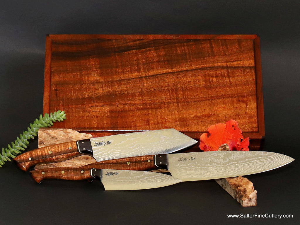 3-piece chef knife set Camelback-series with keepsake box by SalterFineCutlery luxury kitchenware
