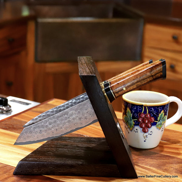 3-p hef knife se Charybdis artisan design series in modern contrasting stand luxury gourmet cooking tools SalterFineCutlery
