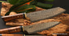 Blade detail of 180mm bunka style chef knife part of 3-piece kitchen knife set handmade in Hawaii by Salter Fine Cutlery