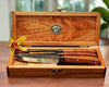 Set of handmade VG10 stainless steel steak knives with handcrafted keepsake box SalterFineCutlery 