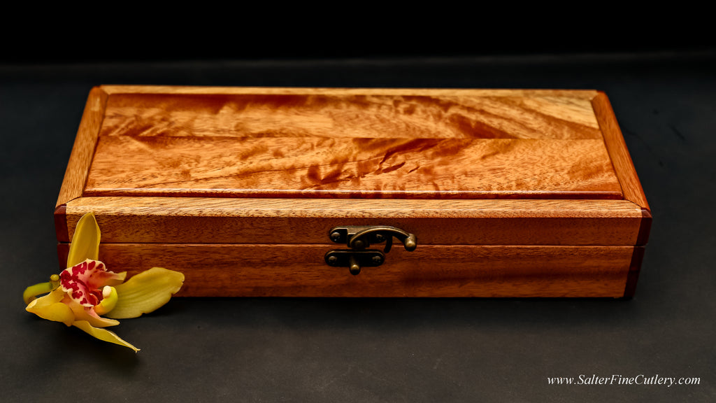 Handcrafted Queensland maple keepsake box from the islands of Hawaii handcrafted by SalterFineCutlery