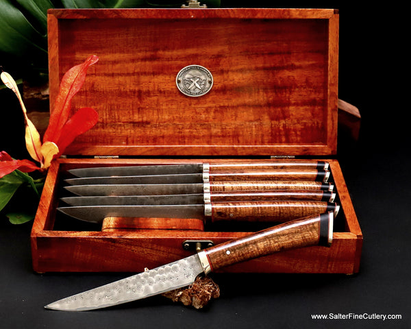 6-piece handcrafted luxury steak knife set in keepsake box SalterFineCutlery
