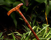 Cane 34-inch curly koa wood with black and red accents to resemble the lava and beauty of the Big Island of Hawaii handcrafted by SalterFineCutlery custom woodworking