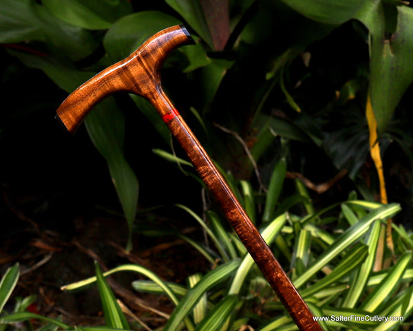 Cane custom 34-inch black and molten lava faux stone accent by SalterFineCutlery and custom woodworking