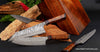 12-piece custom made-to-order chef knife set with matching curly koa wood knife block by SalterFineCutlery