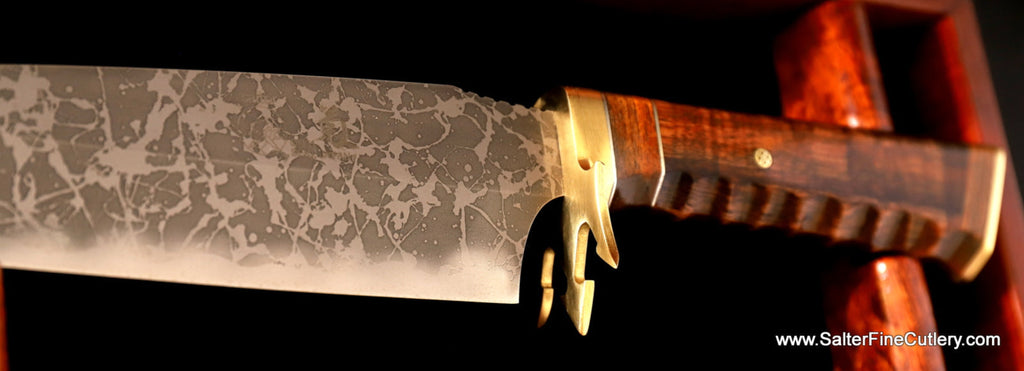 Collectible 210mm Kiku Salter collaboration Limited Edition knife custom nautical theme handle by SalterFineCutlery