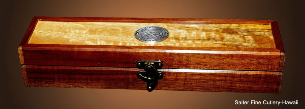 Small gift storage box made from exotic Hawaiian woods by SalterFineCutlery and custom woodworking