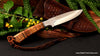 Hunting knife handcrafted in Hawaii stainless steel blade and bolster custom handmade leather sheath SalterFineCutlery