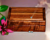 Jewelry box Ladies Medium two-tier variegated curly koa wood handcrafted by SalterFineCutlery custom woodworking Hawaii