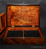 Extra Large jewelry and valet box showing bottom valet tray with single divider and durable pigskin lining handcrafted by SalterFineCutlery and custom woodworking in Hawaii