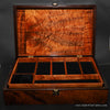 Mens XL plus Valet and Jewelry box open showing top removable tray handcrafted SalterFineCutlery and Custom woodworking