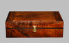 Mens 18x12x5 inch custom valet and jewelry box made from very rare Hawaiian curly koa wood with dark accent liners by SalterFineCutlery and custom woodworking
