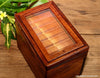 Pen Box downward detail view display lid handcrafted by SalterFineCutlery custom woodworking