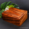 Beautiful handcrafted rare Hawaiian native curly koa wood box to hold jewelry or other collectible by SalterFineCutlery custom woodworking