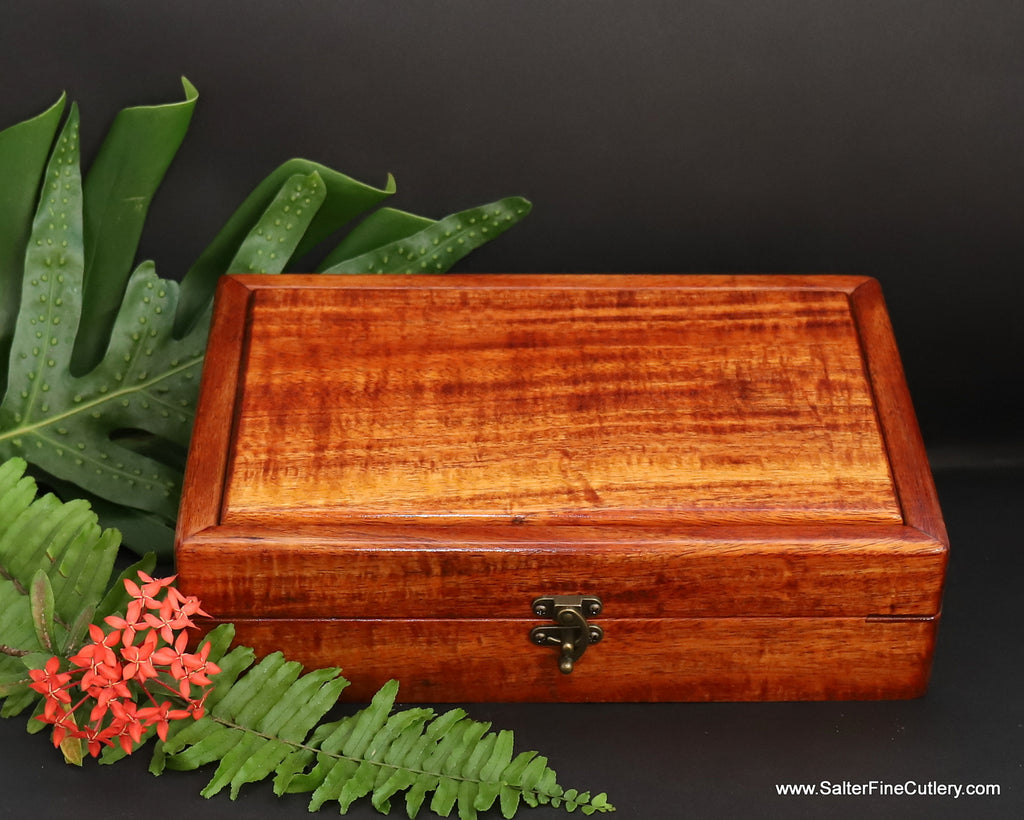 Presentation box handcrafted to hold 8 steak knives by SalterFineCutlery and custom woodworking