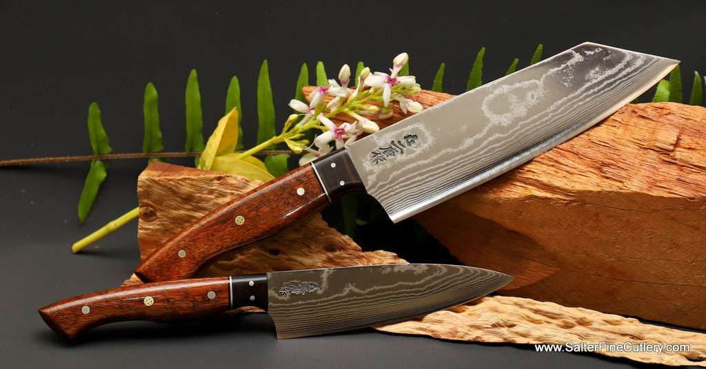2-piece chef knife set with 180mm bunka and 130mm petty by SalterFineCutlery