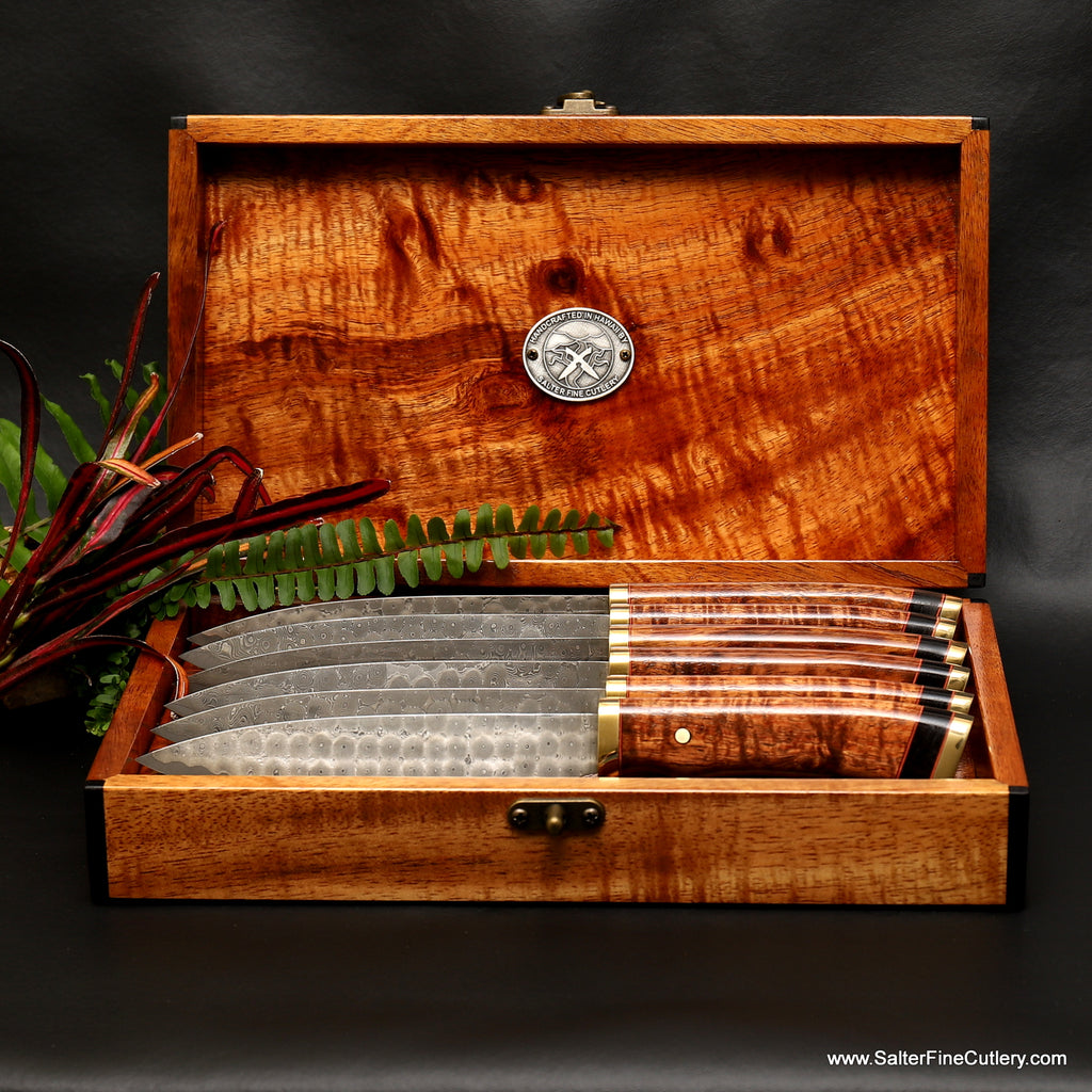 6-piece steak knife set luxury for the home handmade from Salter Fine Cutlery 