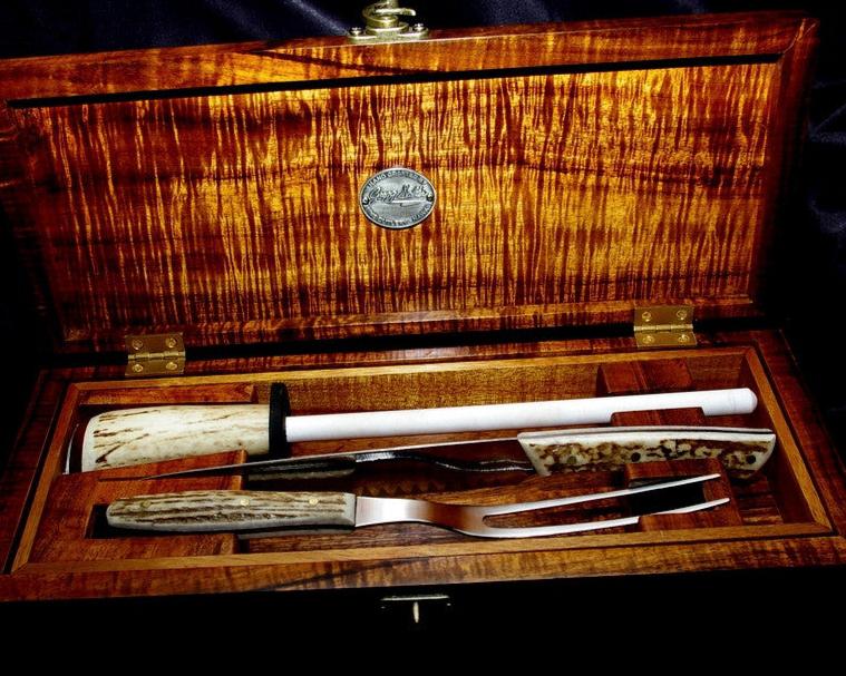 3-piece handcrafted carving set in presentation box by SalterFineCutlery