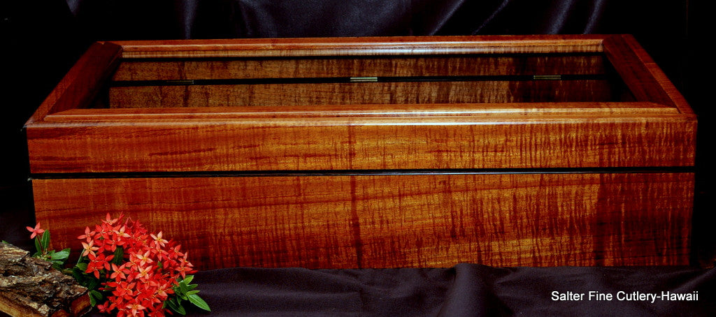 Extra large fine handcrafted presentation box with glass lid by SalterFineCutlery