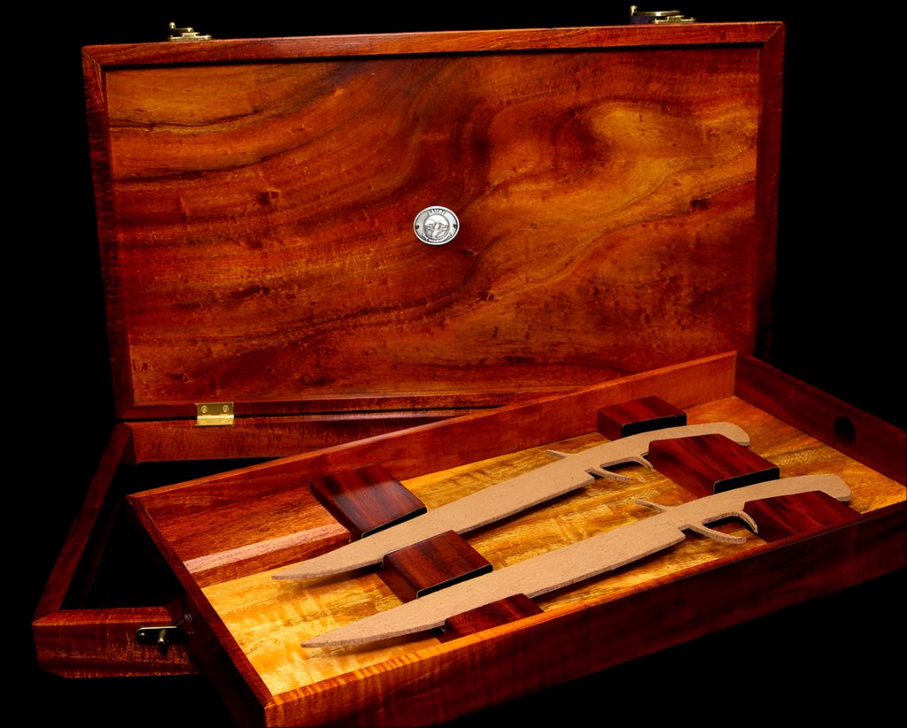 Large presentation display collectible box made-to-order for collectible knife set SalterFineCutlery