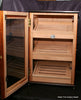 Handcrafted display humidor with open door by SalterFineCutlery and woodworking Hawaii