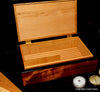 Interior of custom design solid wood humidor by SalterFineCutlery