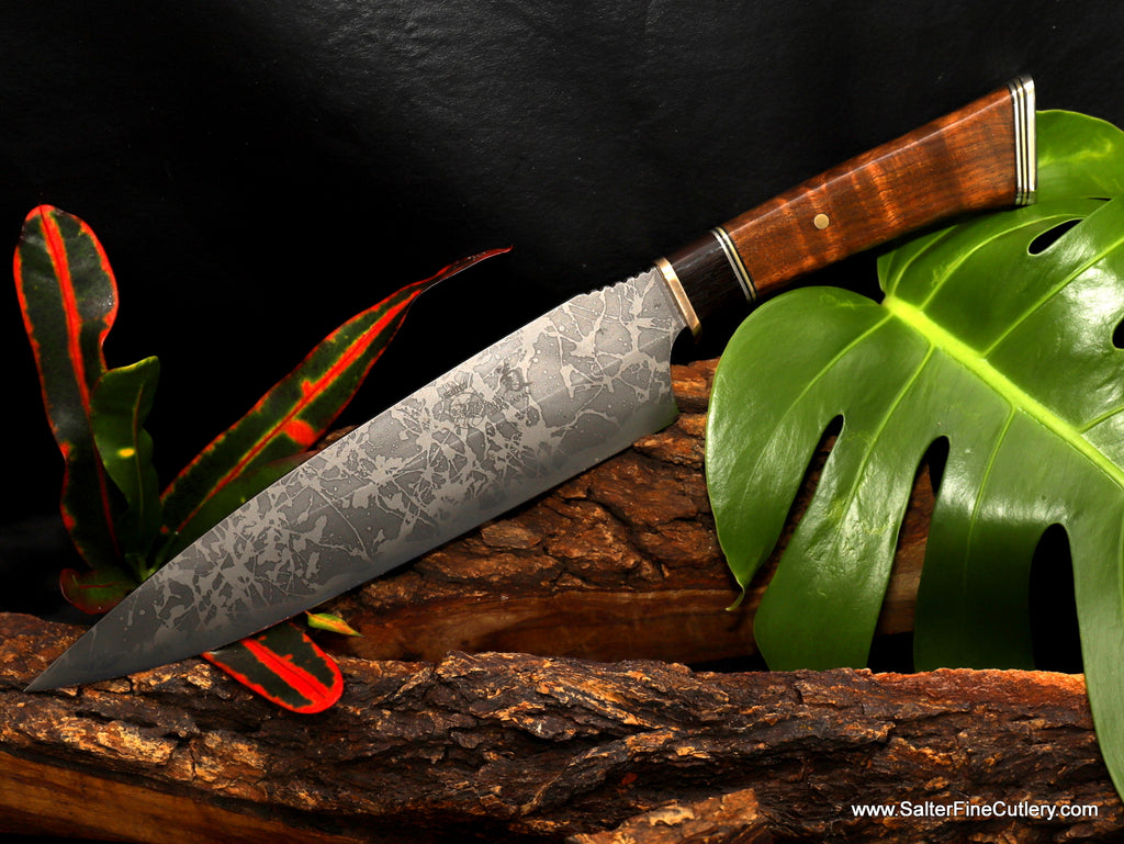 Beautiful 210mm knife with decorative handle Kiku  collaboration from Salter Fine Cutlery