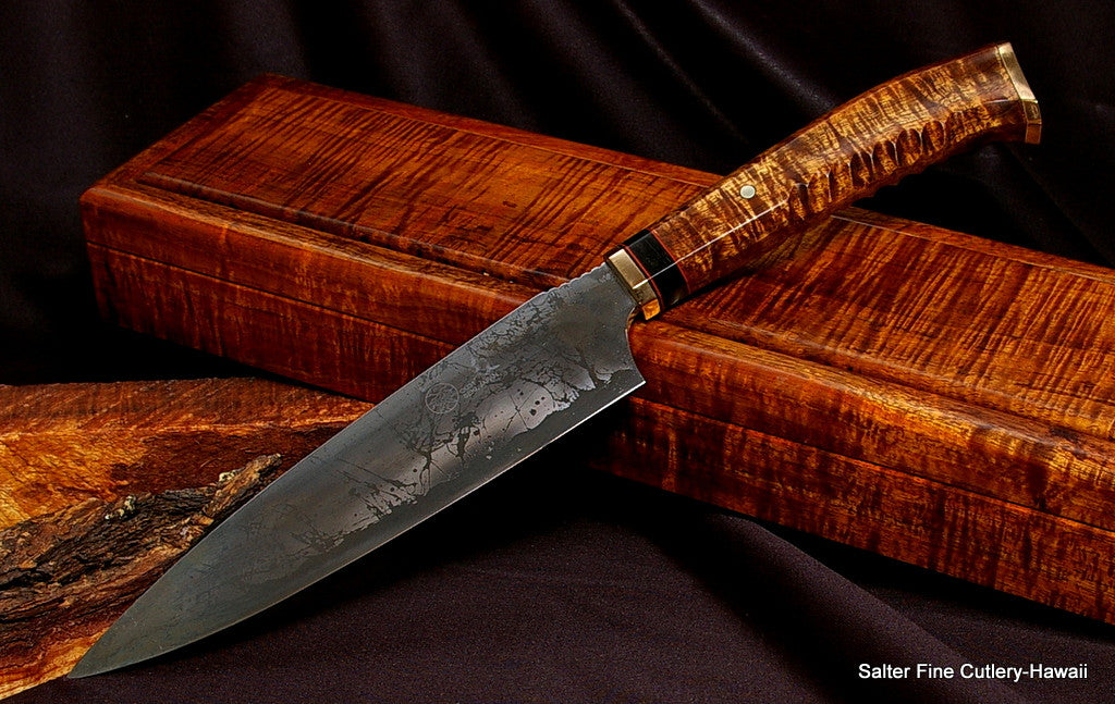 The Combat Chef knife handcrafted collaboration collectible knife by Gregg Salter of SalterFineCutlery and Kiku Matsuda 