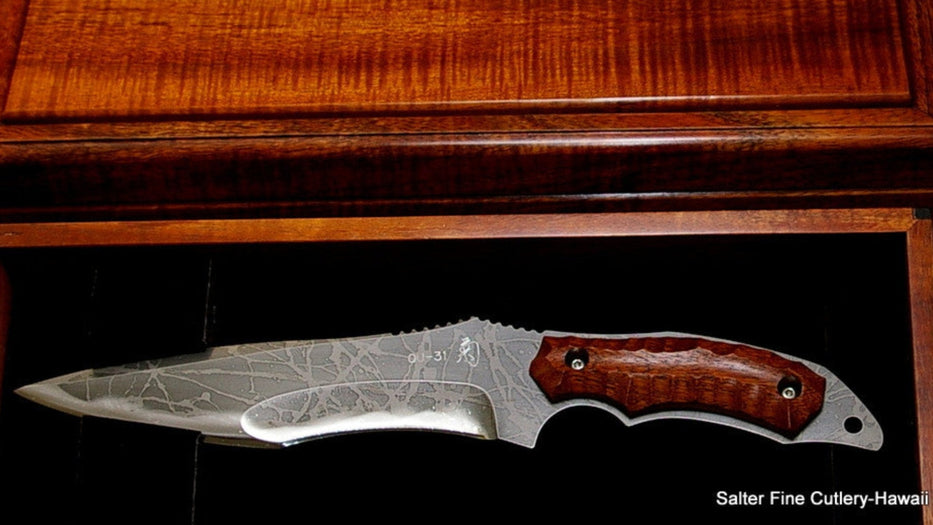 Horsa Tactical collectible knife in box OU-31  blade by Kiku handle and box by Salter Fine Cutlery