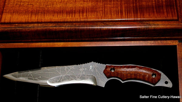 Horsa collectible knife in box OU-31  blade by Kiku handle and box by SalterFineCutlery