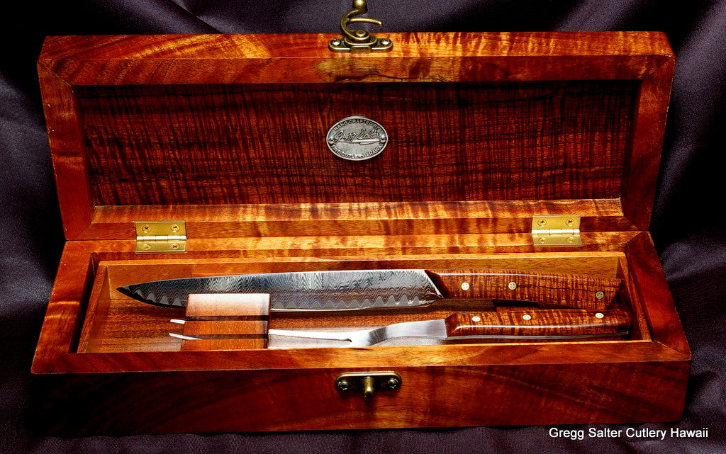 Carving Set in open handcrafted presentation box for Prince William by SalterFineCutlery