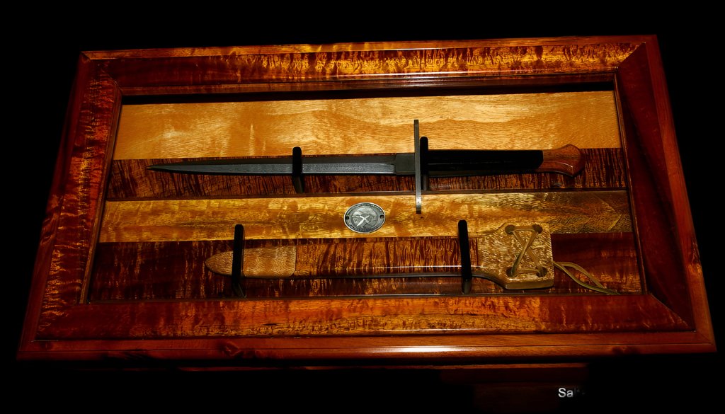 Collectible display box for wall display handmade Hawaiian woods by SalterFineCutlery