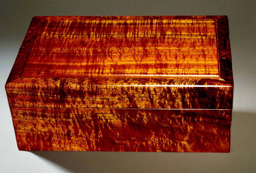 Handcrafted exotic Hawaiian wood presentation box to hold coin collection by SalterFineCutlery
