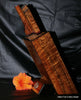 Kitchen knife set with stand artisan made by Gregg Salter rare super curly koa wood from SalterFineCutlery