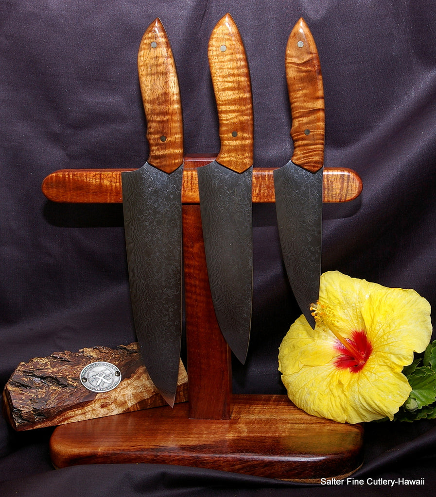 Magnetic knife rack to fit up to six knives handcrafted by SalterFineCutlery