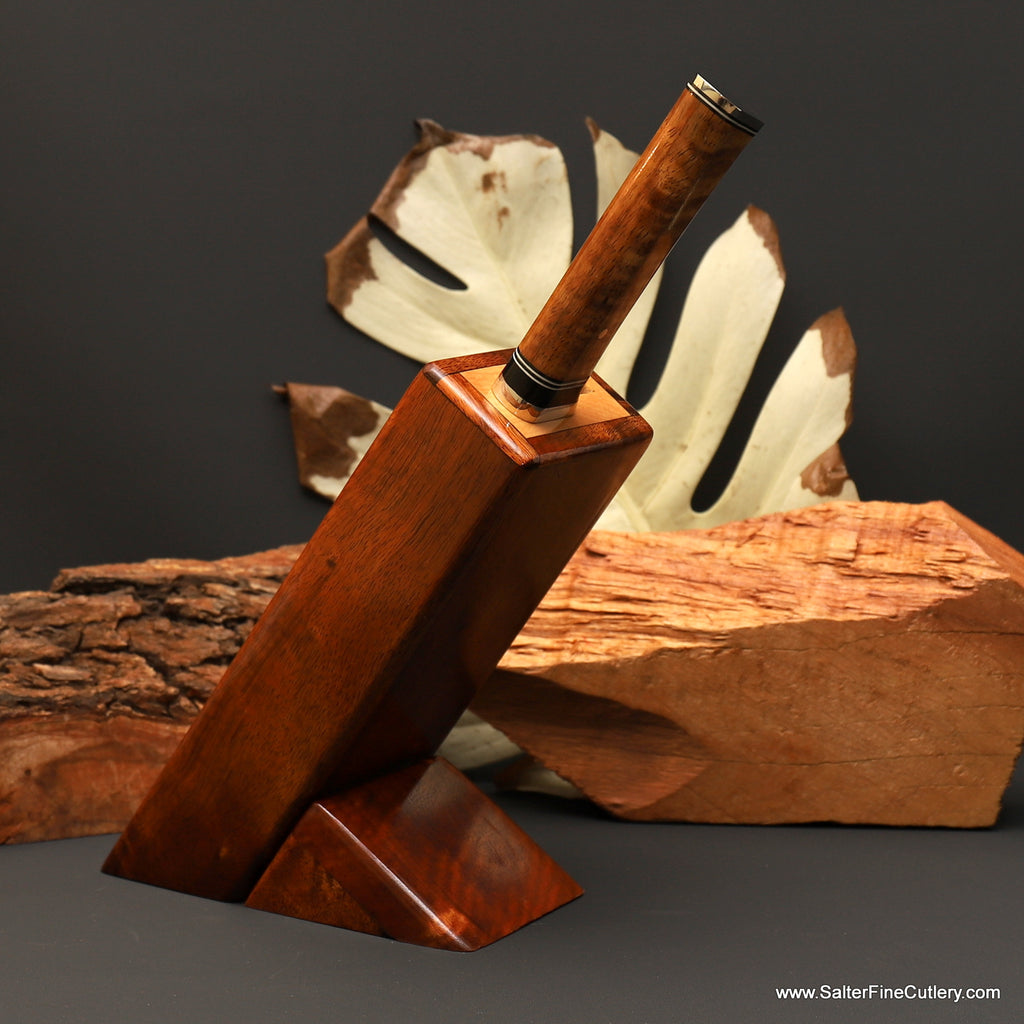 Modern and tradition in a luxury small knife block handcrafted by SalterFineCutlery of Hawaii